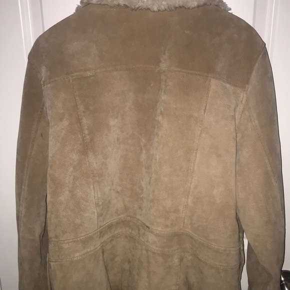 Wilsons Leather tan suede coat women XL brown cream - Picture 8 of 17